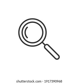 Magnifying glass line icon, outline vector sign, linear style pictogram isolated on white. Vector.