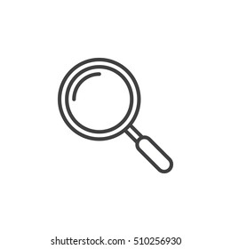 magnifying glass line icon, outline vector sign, linear pictogram isolated on white. logo illustration