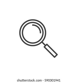 Magnifying glass line icon, outline vector sign, linear style pictogram isolated on white. Search, find symbol, logo illustration. Editable stroke. Pixel perfect