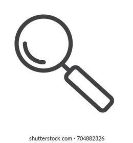 Magnifying Glass Line Icon, Outline Vector Sign, Linear Style Pictogram Isolated On White. Symbol, Logo Illustration. Editable Stroke