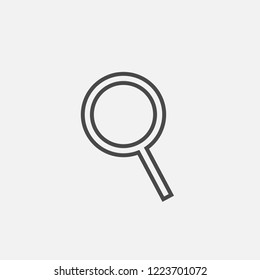 Magnifying glass line icon for science and research