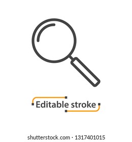 Magnifying glass line icon, search symbol.
Editable stroke.