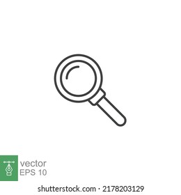 Magnifying glass line icon. Simple outline style. vector sign, linear pictogram isolated on white background. Logo illustration design. EPS 10.