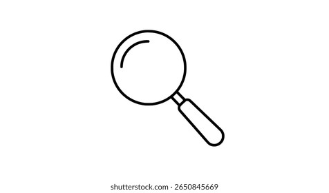 Magnifying glass line icon. Simple search, find, and zoom symbol outline.