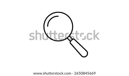 Magnifying glass line icon. Simple search, find, and zoom symbol outline.