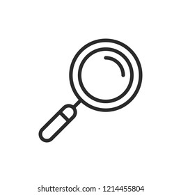 Magnifying Glass Line Icon. Thin Line Design. Vector Icon