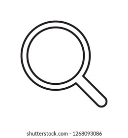 Magnifying glass line icon, vector magnifier or loupe sign.