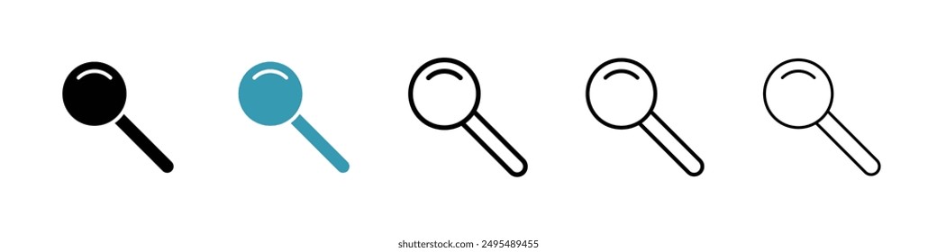 Magnifying glass line icon vector set.