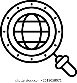 Magnifying Glass Line Vector Icon Design