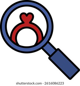Magnifying Glass Line Vector Icon Design
