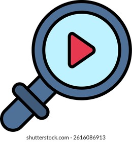 Magnifying Glass Line Vector Icon Design