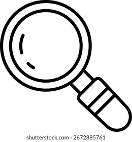 Diseño de icono de Vector de línea de lupa