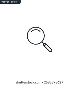 Magnifying glass, linear style sign for mobile concept and web design. Symbol, logo illustration. Pixel perfect vector graphics