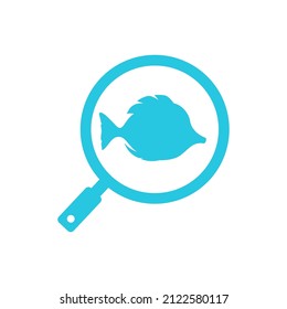 magnifying glass with little fish logo design, vector graphic symbol icon illustration creative idea