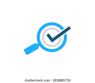 Magnifying glass logo check mark vector 