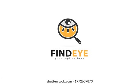 Magnifying glass logo design combined with the eye. vector