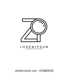 Magnifying glass logo design with concept combination Magnifying glass and Letter Z . Vector Illustration