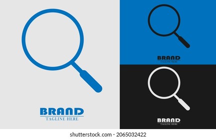magnifying glass logo icon element. good for educational observation research. simple flat vector design.