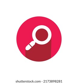 Icono del logotipo de la lupa, ilustración de diseño plano - Vector