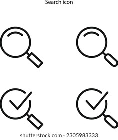 Magnifying glass logo icon, vector flat design template of magnifying, seacrh icon.