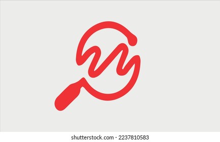 magnifying glass logo ms letter logo vector