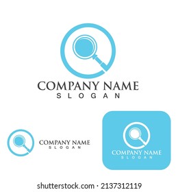 magnifying glass logo and symbol vector