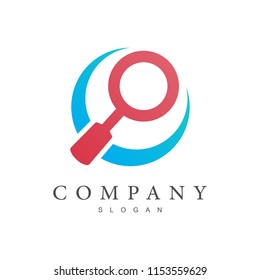 magnifying glass logo template ready for use