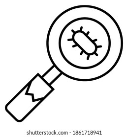 Magnifying Glass look through germ, bacteria, virus
