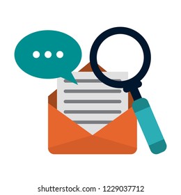 Magnifying glass looking mail