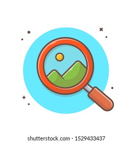 Magnifying Glass Looking For View Vector Icon Illustration. Magnifying Glass Icon Concept White Isolated. Flat Cartoon Style Suitable for Web Landing Page, Banner, Sticker, Background