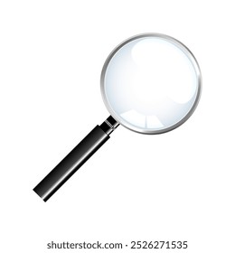 Magnifying glass loupe with gray handle on white background