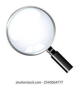 Magnifying glass loupe with gray handle on white background