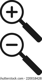 Magnifying glass, loupe icon on white background. Vector, cartoon illustration. Vector.
