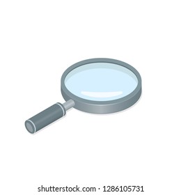 Magnifying Glass Loupe Isometric 3d Icon Vector Magnifier Illustration Design.