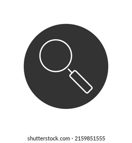 Magnifying glass loupe. Related vector line isolated icon. Search icon vector. Magnifier loupe sign.