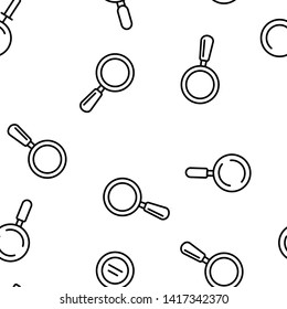 Magnifying Glass, Magnifiers Linear Vector Icons Seamless Pattern. Magnifying Search Tool Symbols Pack. Internet Searching Pictograms Collection. Flat Find Button Illustration