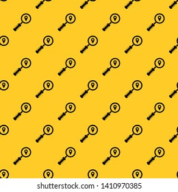 Magnifying glass and map location pattern seamless vector repeat geometric yellow for any design