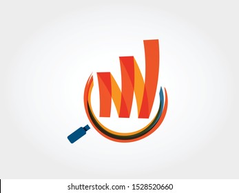 Magnifying Glass Metrics Icon ideal for who deals with statistics and analytics, marketing, consulting.