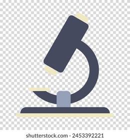 Magnifying glass, microscope, quality control, flat design, simple image, cartoon style. Successful research concept. Vector line icon for business and advertising