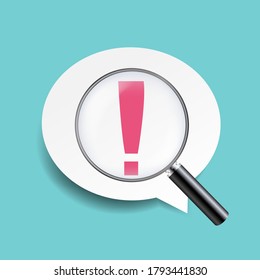 Magnifying Glass With Mint background With Gradient Mesh, Vector Illustration