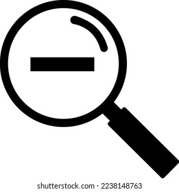 Magnifying glass and minus sign simple icon