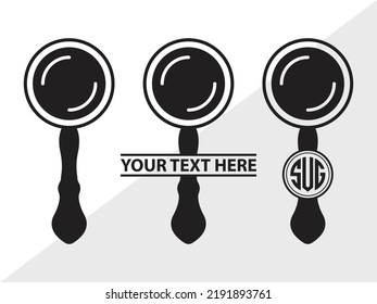 Magnifying Glass Monogram SVG Printable Vector Illustration