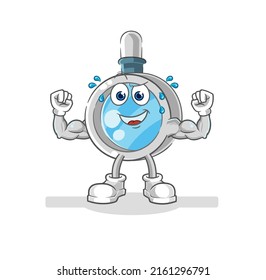 the magnifying glass muscular cartoon. cartoon mascot vector