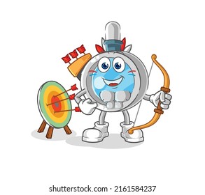 the magnifying glass native american tribe. cartoon mascot vector