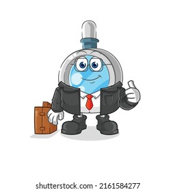 the magnifying glass office worker mascot. cartoon vector