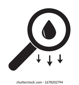 magnifying glass with oil drop flat style icon vector illustration design