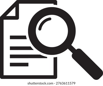 Magnifying glass on document icon for search concept