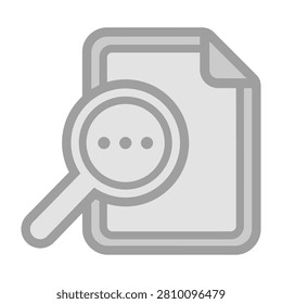 Magnifying glass on document icon for searching and investigating, symbolizing research and analysis