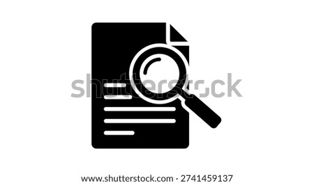 Magnifying glass on document icon