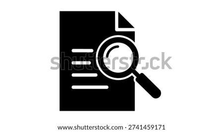 Magnifying glass on document icon